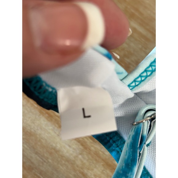 Aurelle Bikini Swimsuit Teal Blue Tie Dye Two Piece‎ Bathing Suit Large - Picture 5 of 5